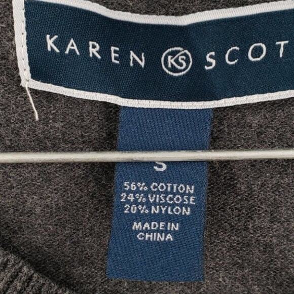 KAREN SCOTT Gray Button Down Cardigan Sweater Womens Size Small S - Picture 4 of 4